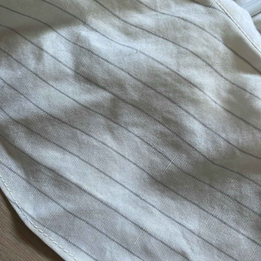 Club Monaco white pinstripe romper off shoulder - Picture 8 of 11